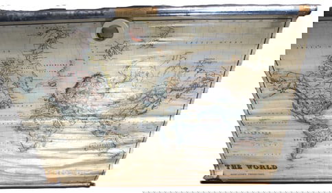 Antique Wall Map of the World