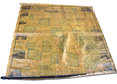 Antique Wall Map of Hillsborough County NH