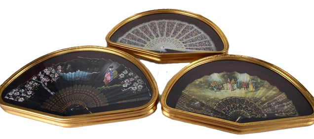 Four framed Fans