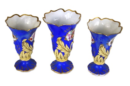 Three Old Paris Vases
