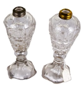 Pair Of Whale Oil lamps