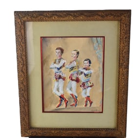 Alexis Arapoff Oil Painting of Acrobats