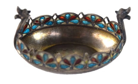 Fabergé Style Silver Viking Ship