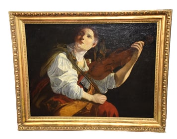 Saint Cecilia oil painting attributed to Orazio Gentileschi