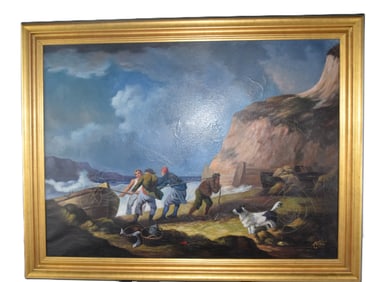 Antoni Sevilla Fishing Oil Painting