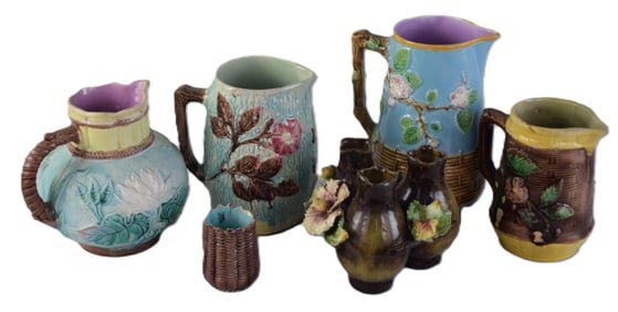 Six Piece Majolica Lot