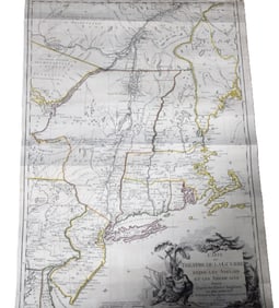 1777  Brion de la Tour Map of the English Vs The Americans