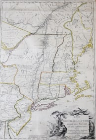 1777  Brion de la Tour Map of the English Vs The Americans