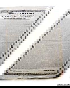 President Andrew Jackson's Original Proclamation To South Carolina: A proclamation on silk by President Andrew Jackson's to South Carolina during the Nullification crisis of 1832. The Nullification Crisis was a significant conflict between South Carolina and the feder