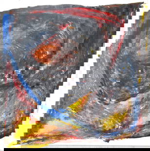 Elyssa Rundle Abstract: An abstract, multicolored painting similar to lot 13 "All The Glory". Elyssa Rundle (1932 - 1994) worked in New York and Pennsylvania and is known for Gestural abstract painting (Vincent van Gogh was