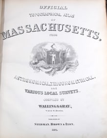 1871 Official Topographical Atlas of Massachusetts