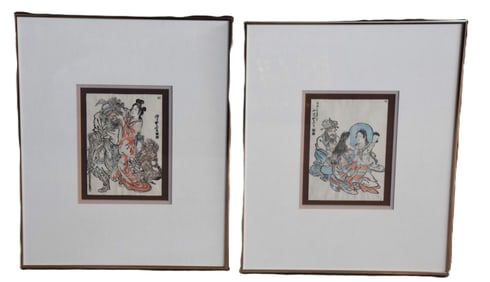 Pair Of Japanese Woodcuts