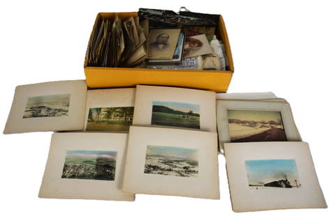 Large Ephemeral Lot: Large 1800s lot of ephemeral to include post cards, ads, a dozen photos of bridges/RR in NH and VT.