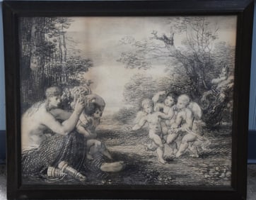 William Babcock Drawing of Cherubs And Angels