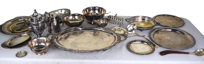Large Lot of Silver Plated Tableware