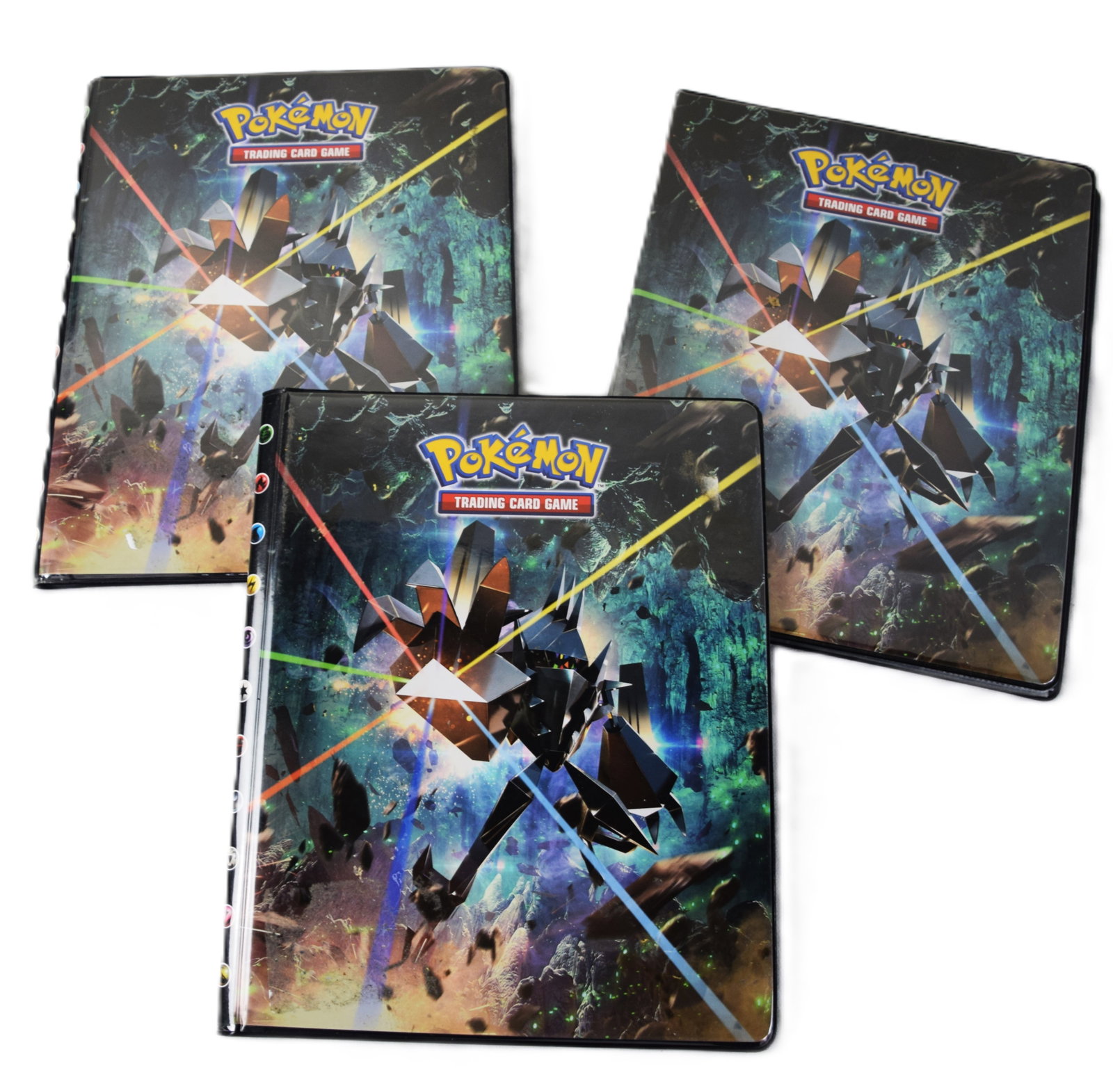 Three Pokémon Binders With Cards: Approximately 60 pages of 9 cards each in three Pokémon binders, 2020-2023 vintage.
