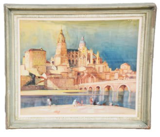 Juluis Delbos Painting Of Cathedral Of Zaragosa