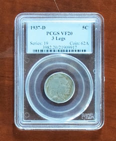 1937-D Nickel 3 Leg