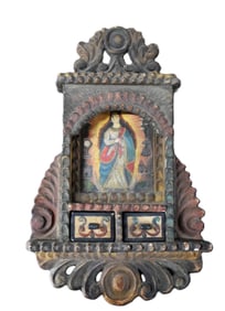 Virgin Mary In A Wooden Wall Hanging