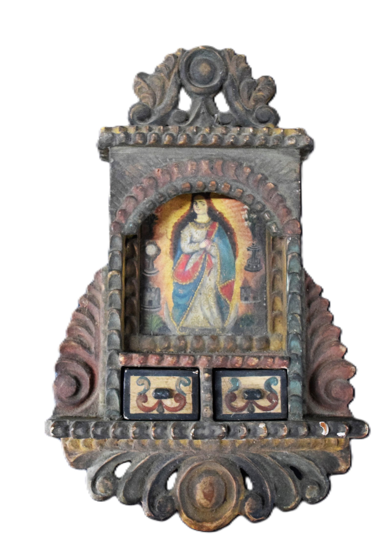 Virgin Mary In A Wooden Wall Hanging (1 of 4)