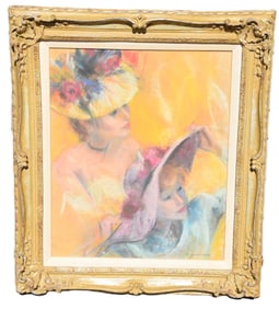 Pastel Of Two Ladies