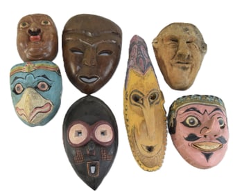 Collection Of Seven Tribal Masks