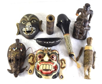 Collection Of Eight Tribal Items