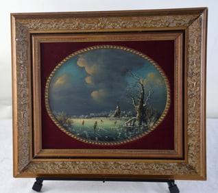 Oil Painting Of Ice Skaters