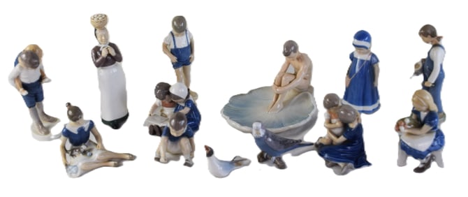 13 Piece Bing And Grondahl Figurines