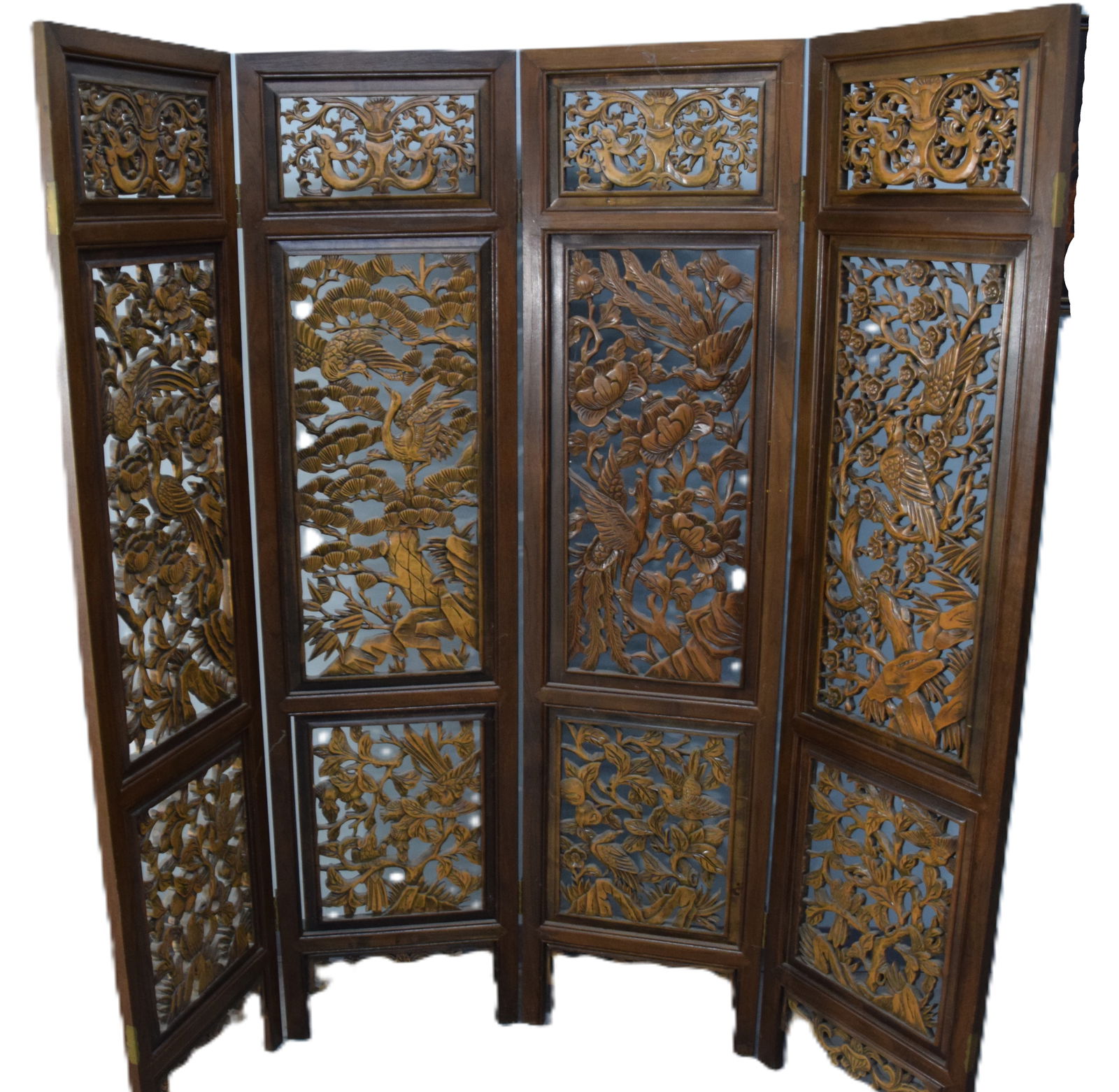 Wooden Carved Chinese Screen (1 of 5)