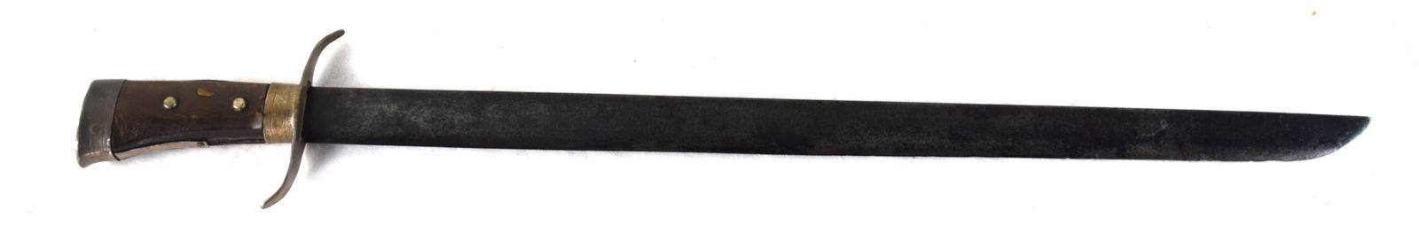 Rare American Officer/Hunting Sword: Rare circa 1770 officer /hunting silver mount sword by C. Chousco (See Petersen's "The American Sword" p 17 in American Silver Mounted Swords). The sword has a horn grip, silver flat pommel with