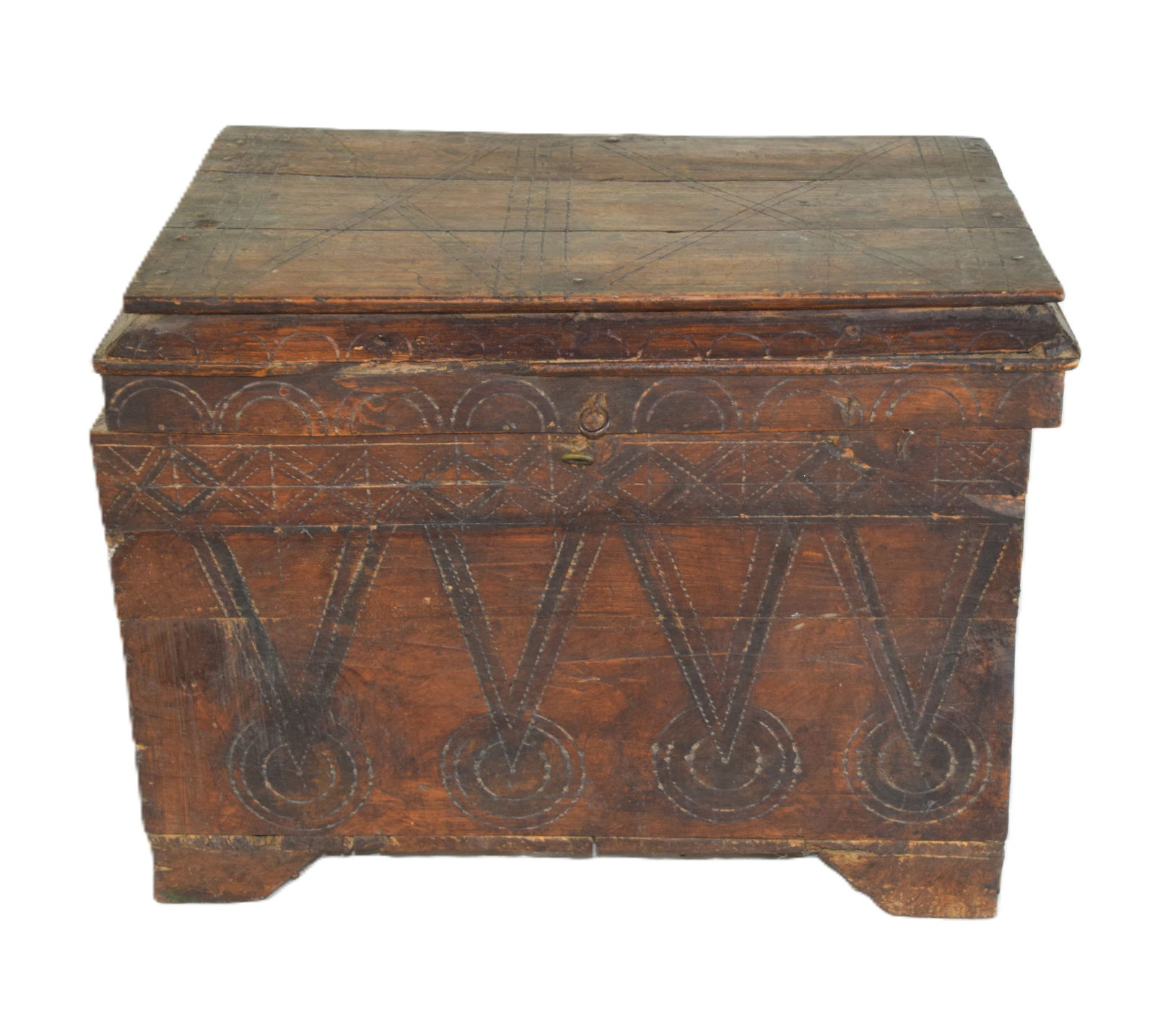 Early Primitive Wooden Chest (1 of 6)