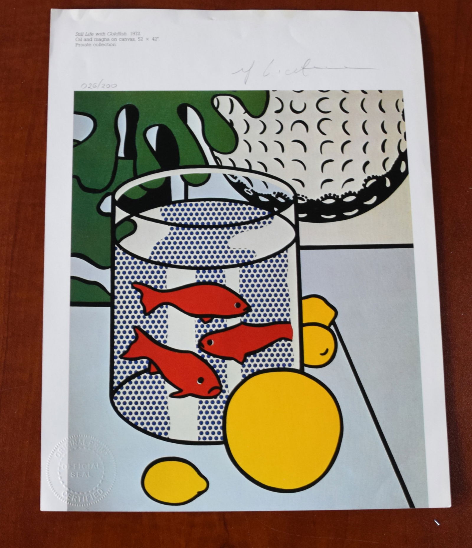 Roy Lichtenstein Signed Lithograph (1 of 4)