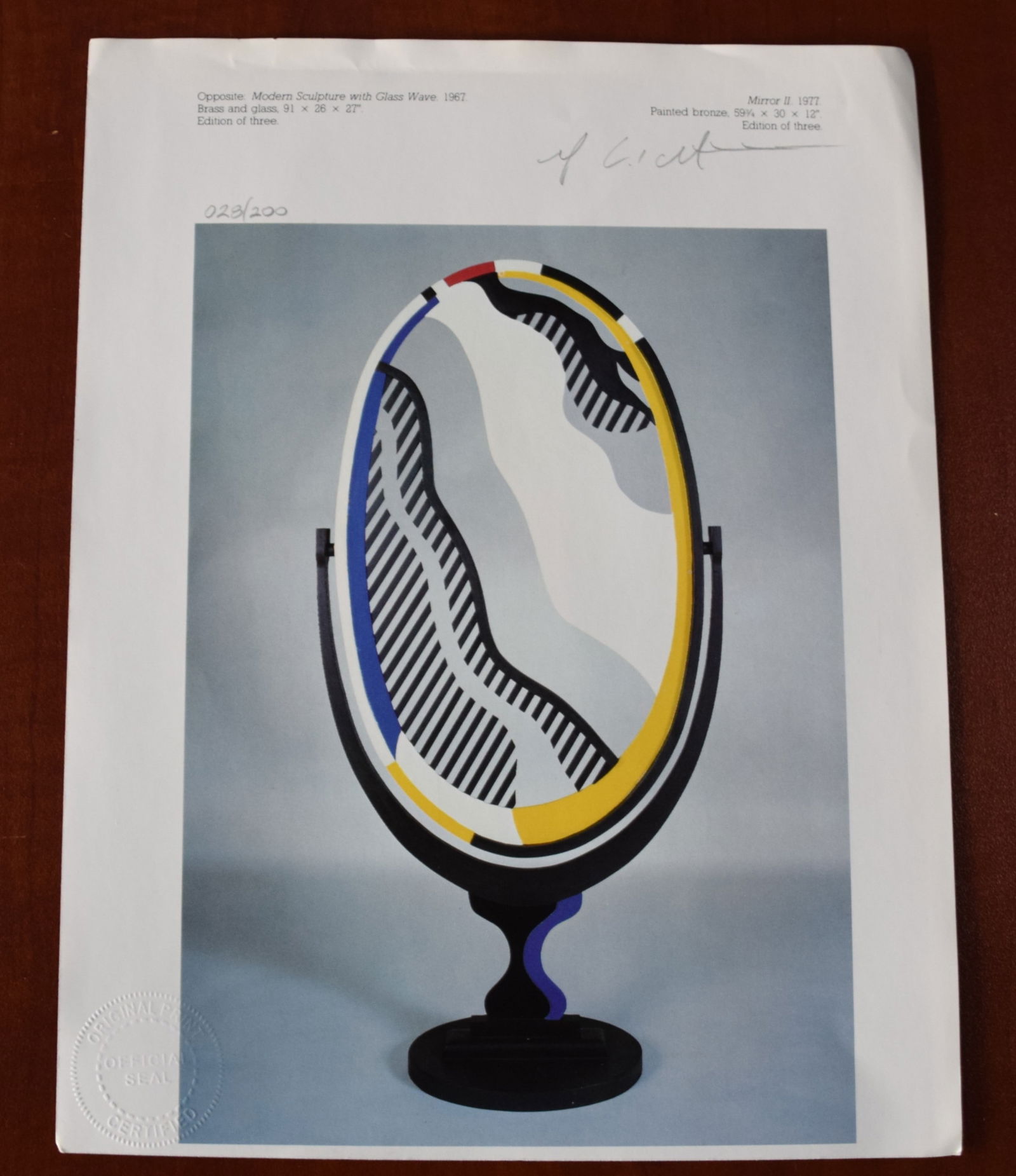 Roy Lichtenstein Signed Lithograph (1 of 4)