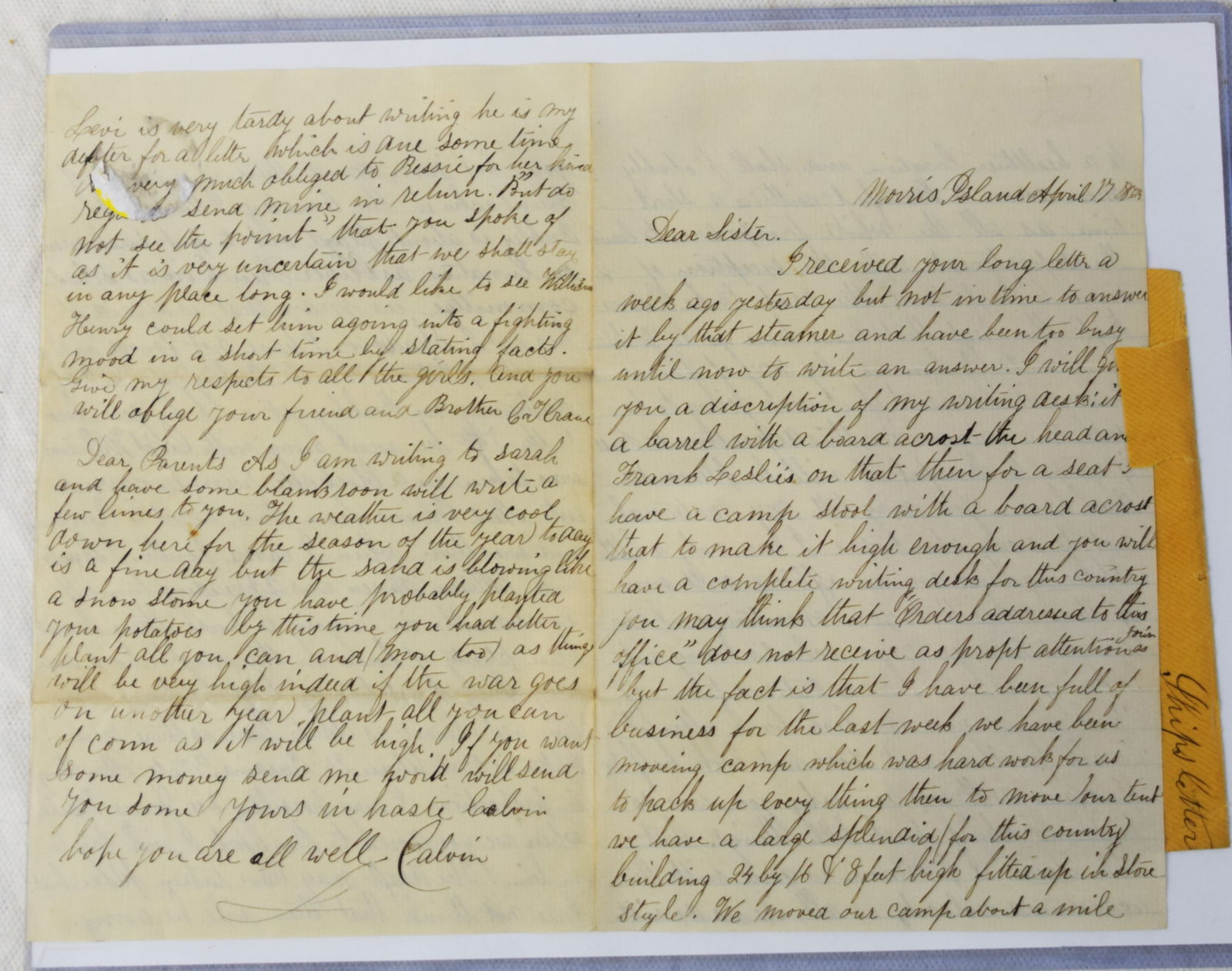 Civil War Letter (1 of 2)