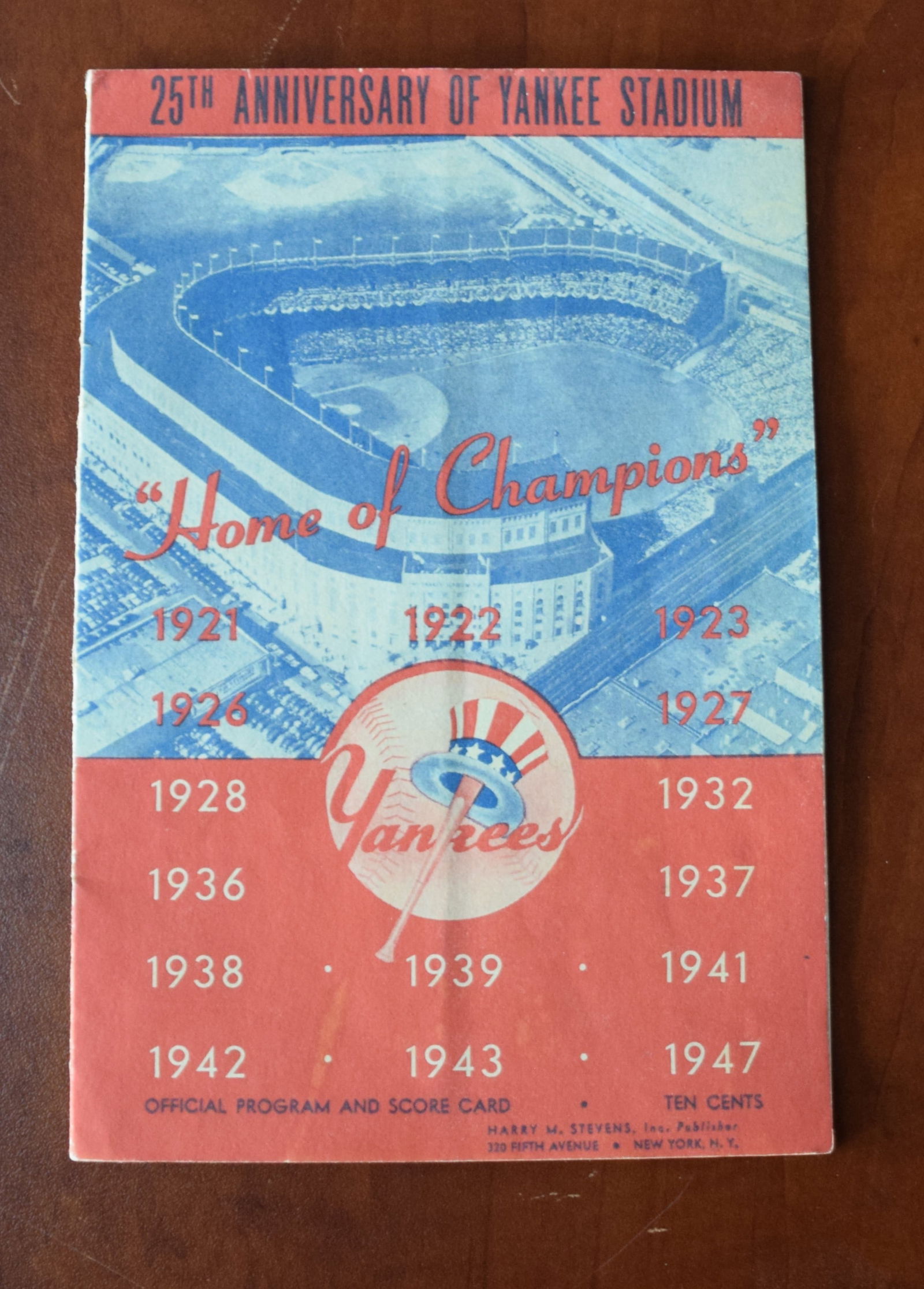 25th Anniversary Yankee Stadium Scorecard (1 of 3)