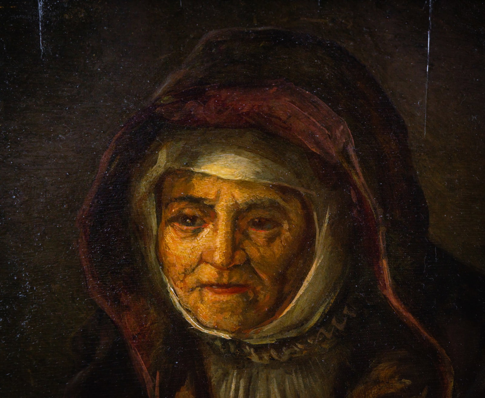 Extremely Rare circa late 17th Century Oil on Wood Panel Painting after; Rembrandt van Rijn (Dutch, - 15