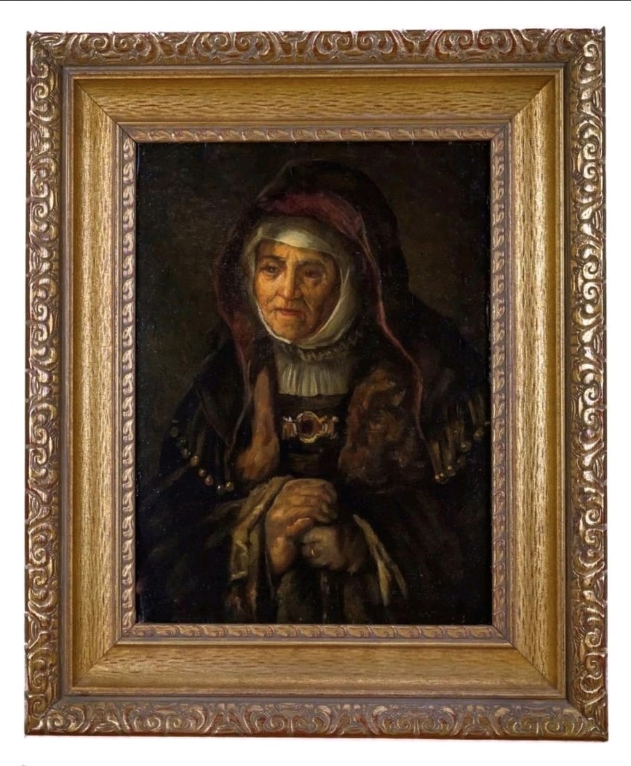 Extremely Rare circa late 17th Century Oil on Wood Panel Painting after; Rembrandt van Rijn (Dutch, - 2