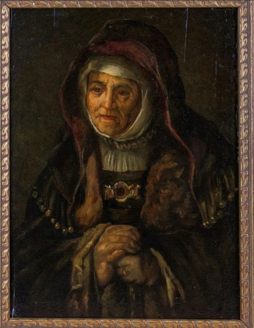Extremely Rare circa late 17th Century Oil on Wood Panel Painting after; Rembrandt van Rijn (Dutch, - 4