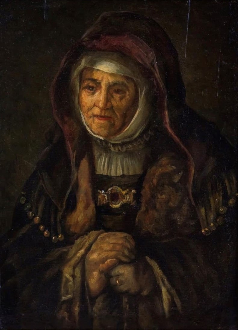 Extremely Rare circa late 17th Century Oil on Wood Panel Painting after; Rembrandt van Rijn (Dutch, - 5
