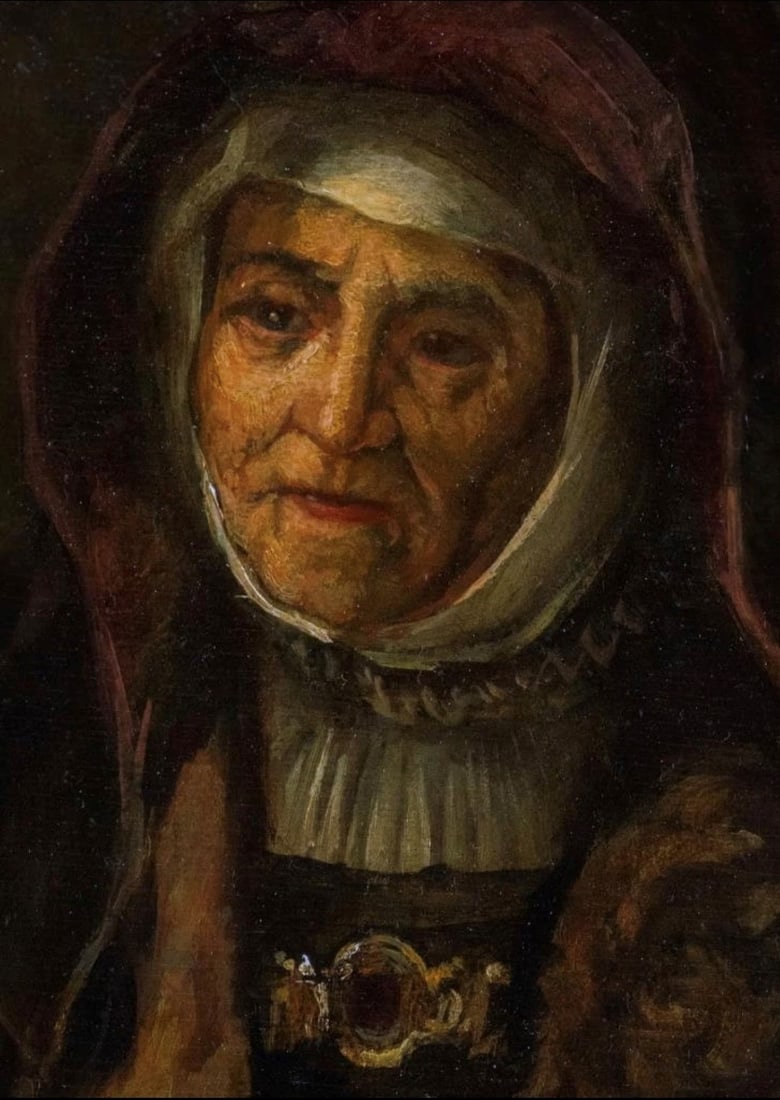 Extremely Rare circa late 17th Century Oil on Wood Panel Painting after; Rembrandt van Rijn (Dutch, - 7