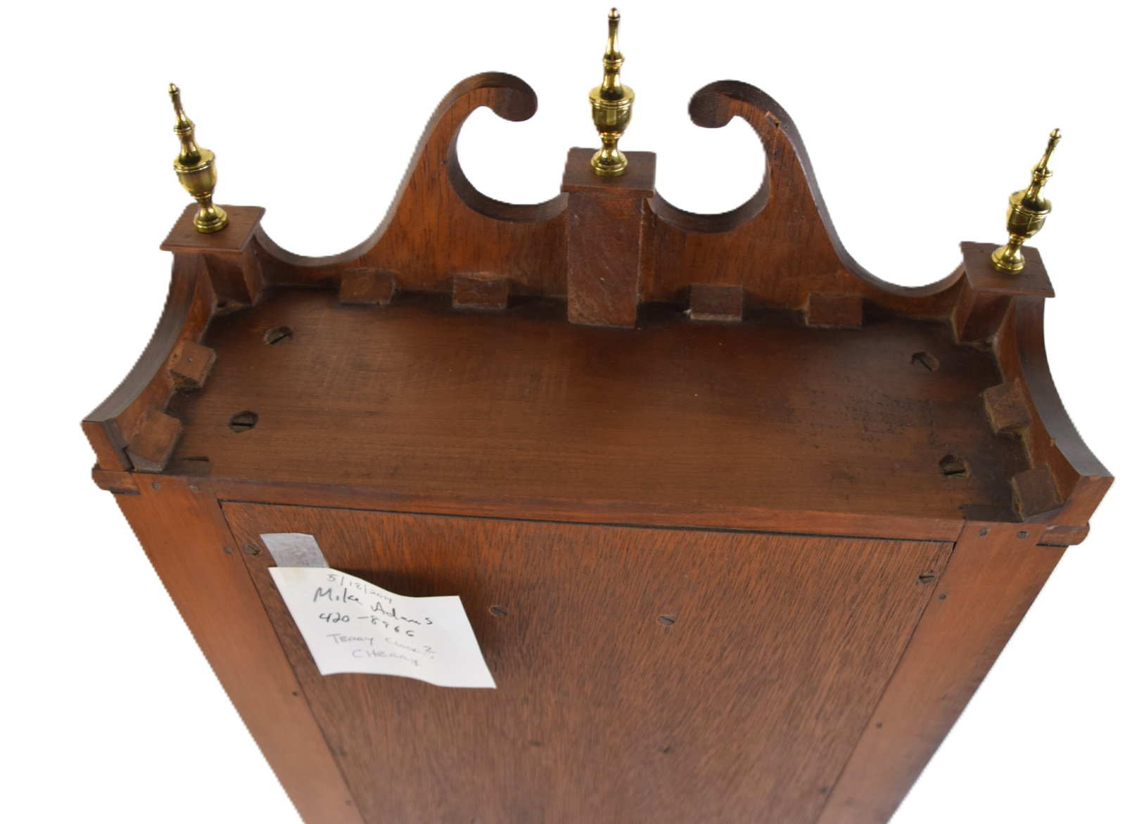 Bench made Pillar and Scroll Shelf Clock - 5