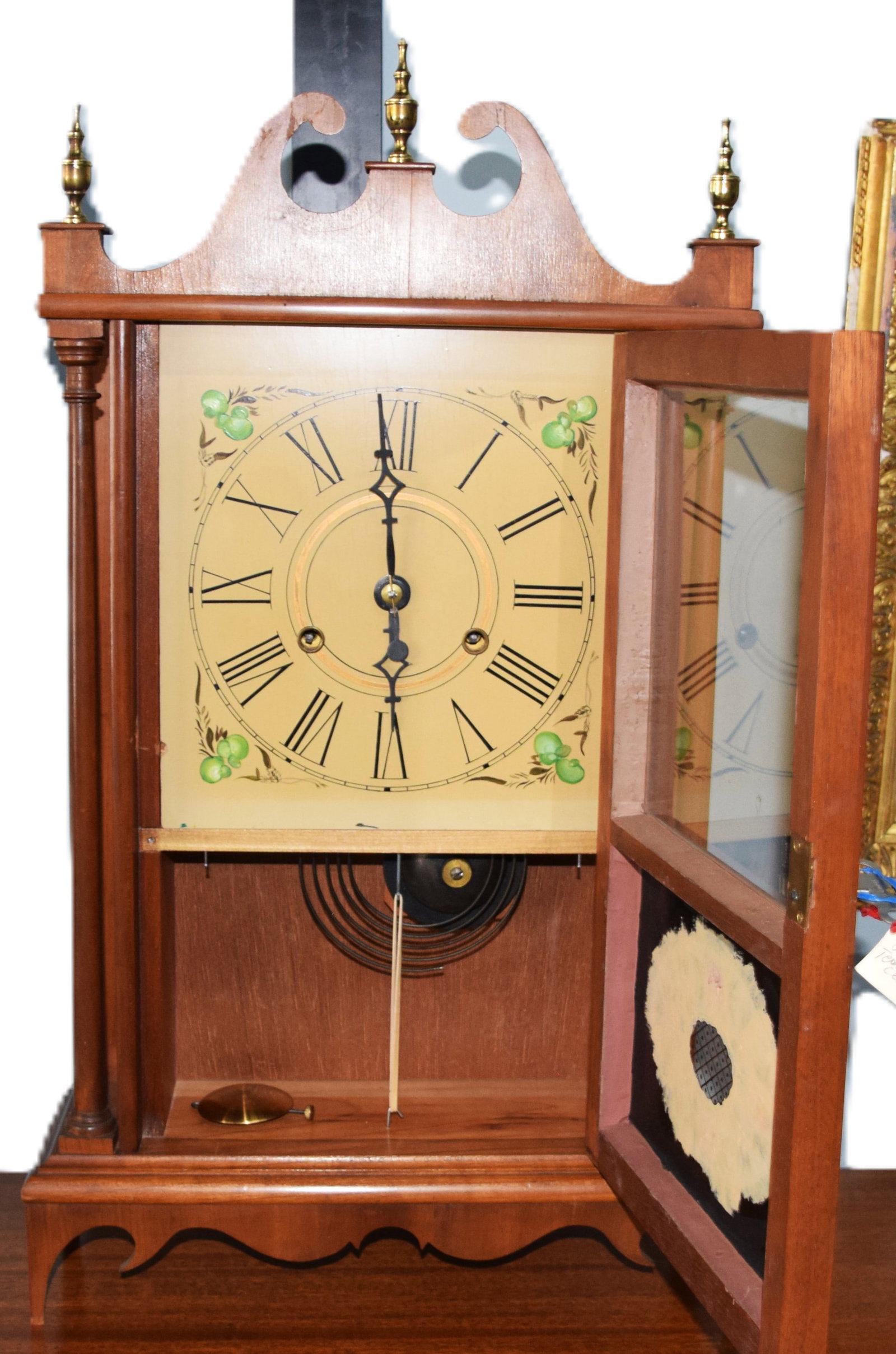 Bench made Pillar and Scroll Shelf Clock - 7
