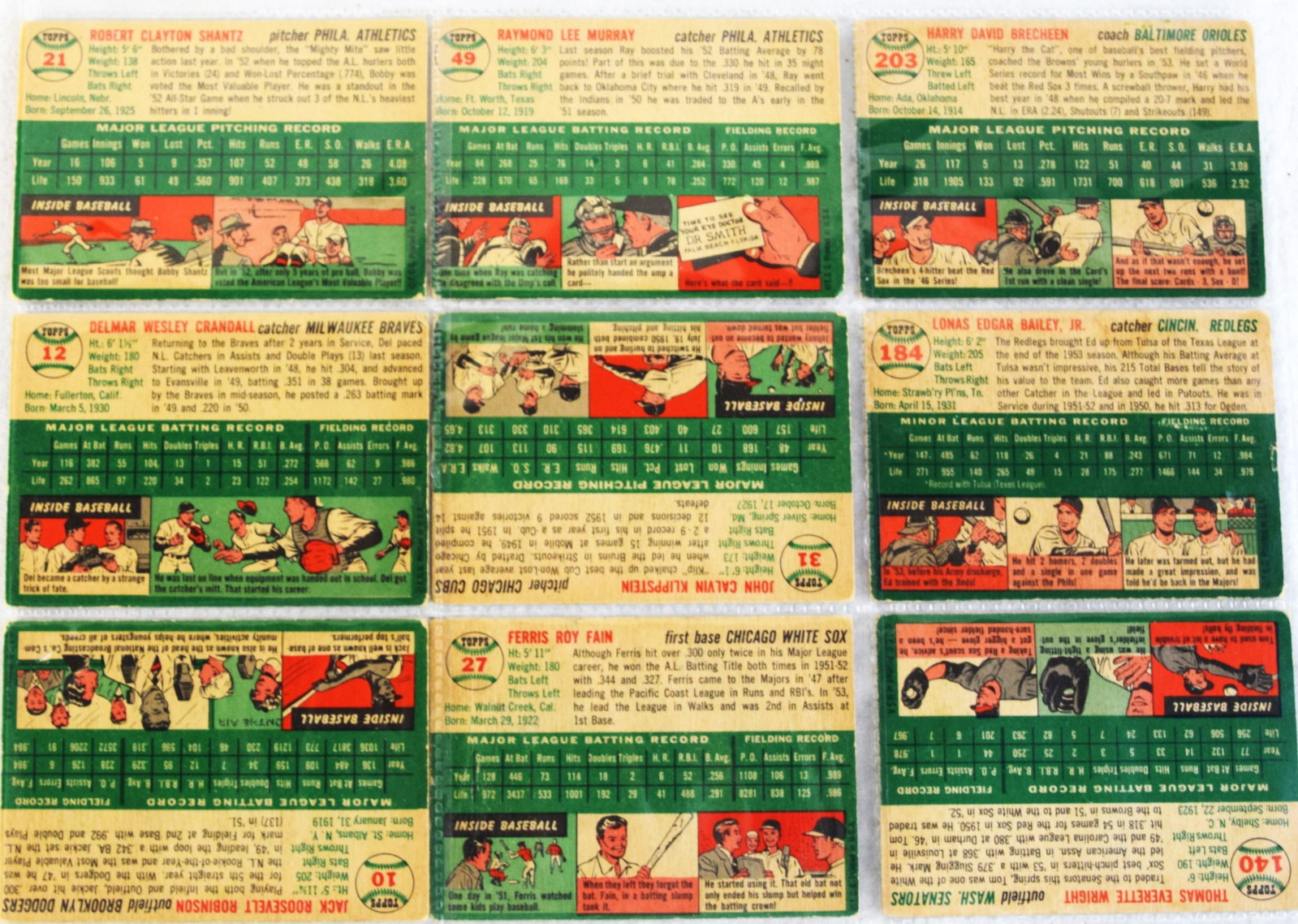 1954-55-56 Topps Baseball Cards - 2