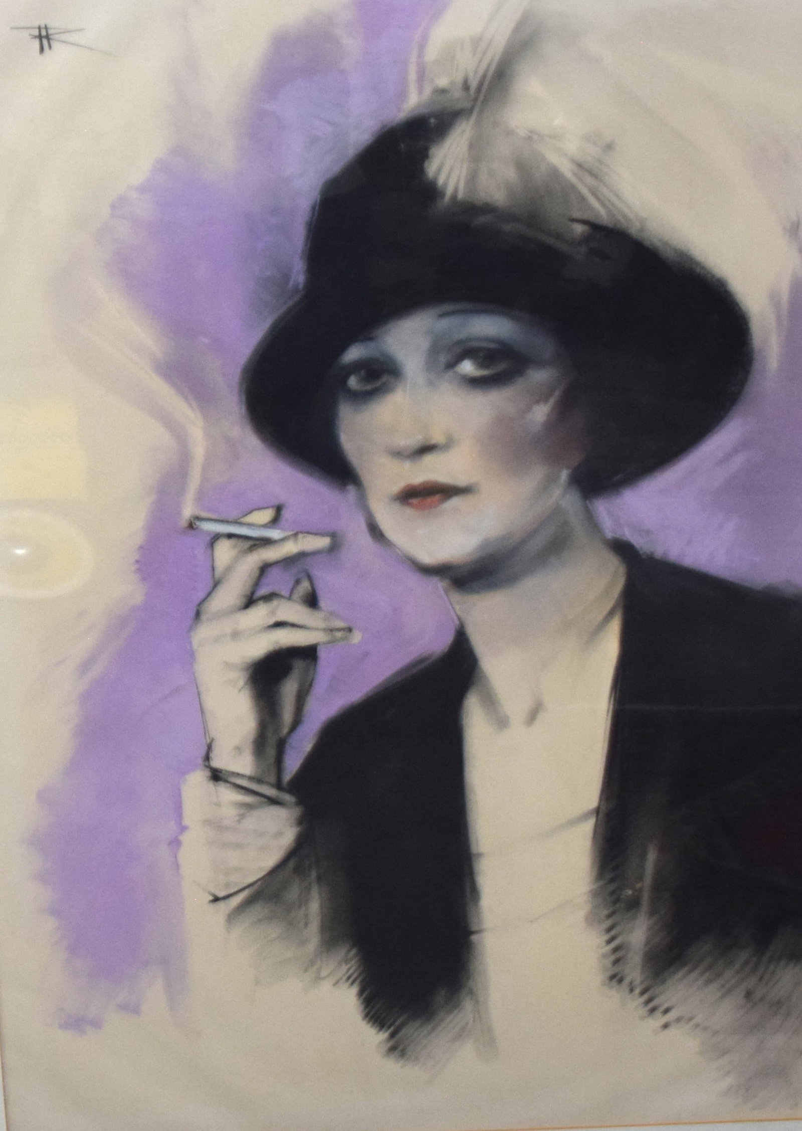 Eight Gouache Art Of Flapper Ladies Signed TR In The Style Of Ert: Eight Gouache on paper board artwork featuring elegant flapper ladies signed "TR" from the Art Deco or Jazz Age era. The initials and style most prominently correlate with Romain de Tirtoff, globally