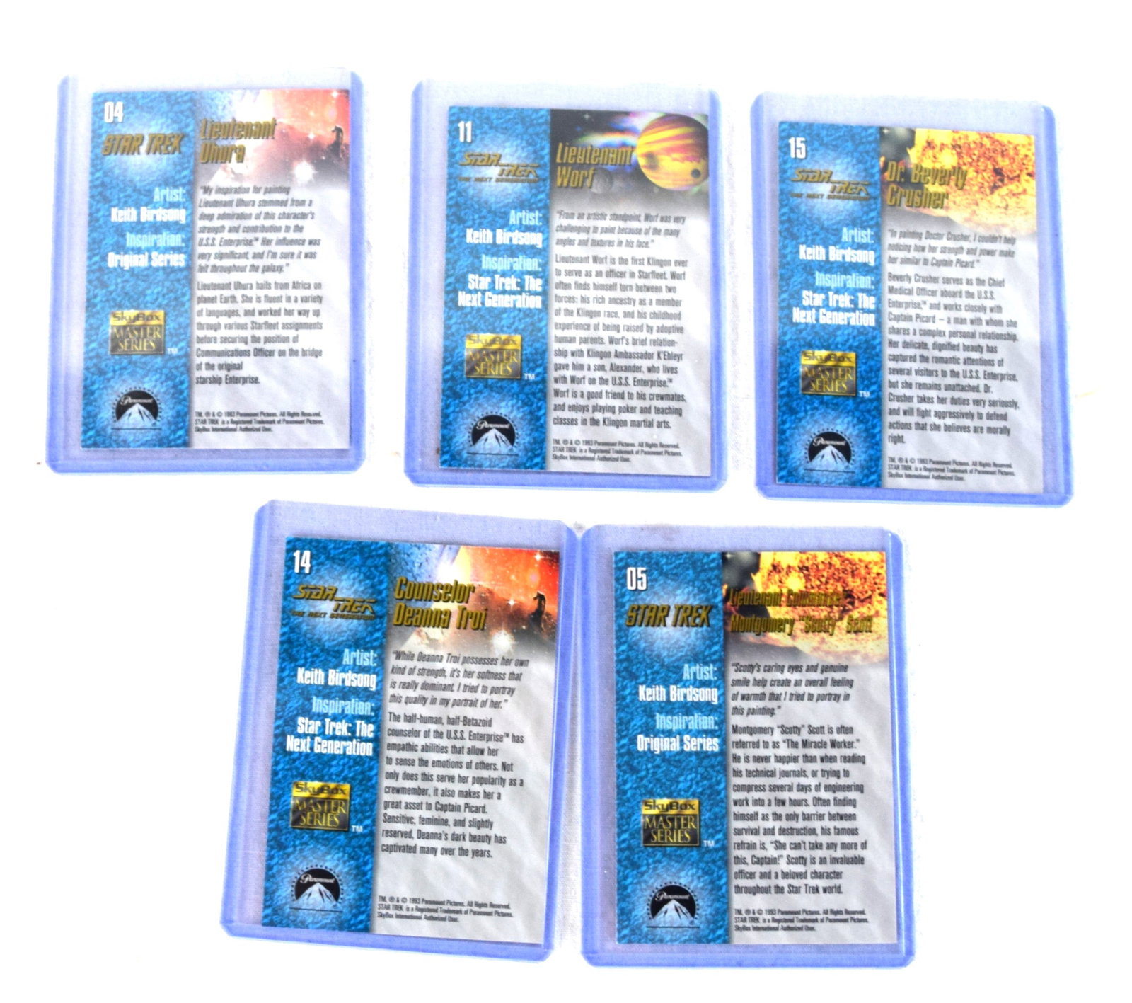 5 Signed 1993 Paramount Star Trek Cards - 2