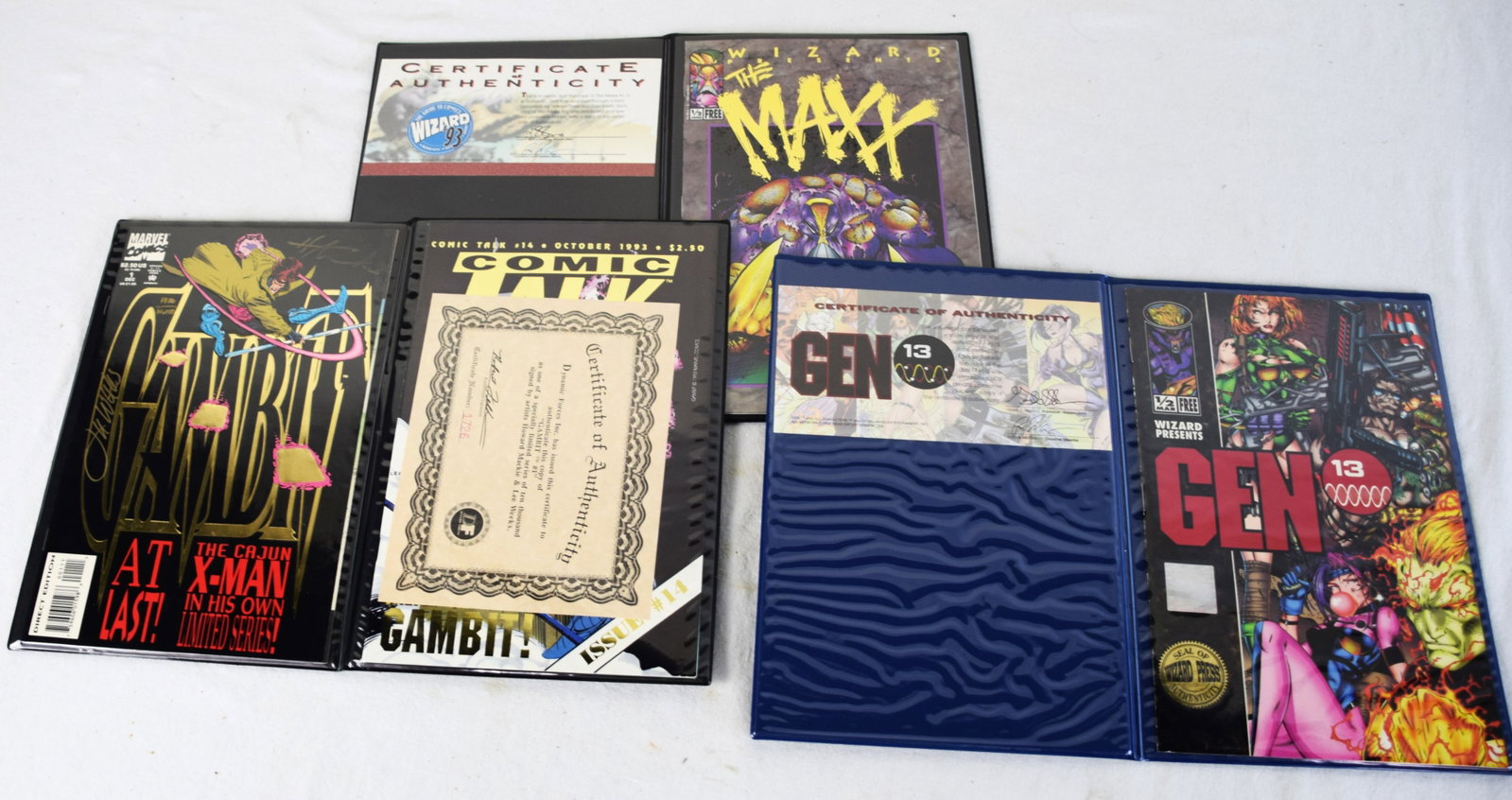 3 Binders-Gen 13, Maxx1/2 and Gambit 1 All With COAs (1 of 5)