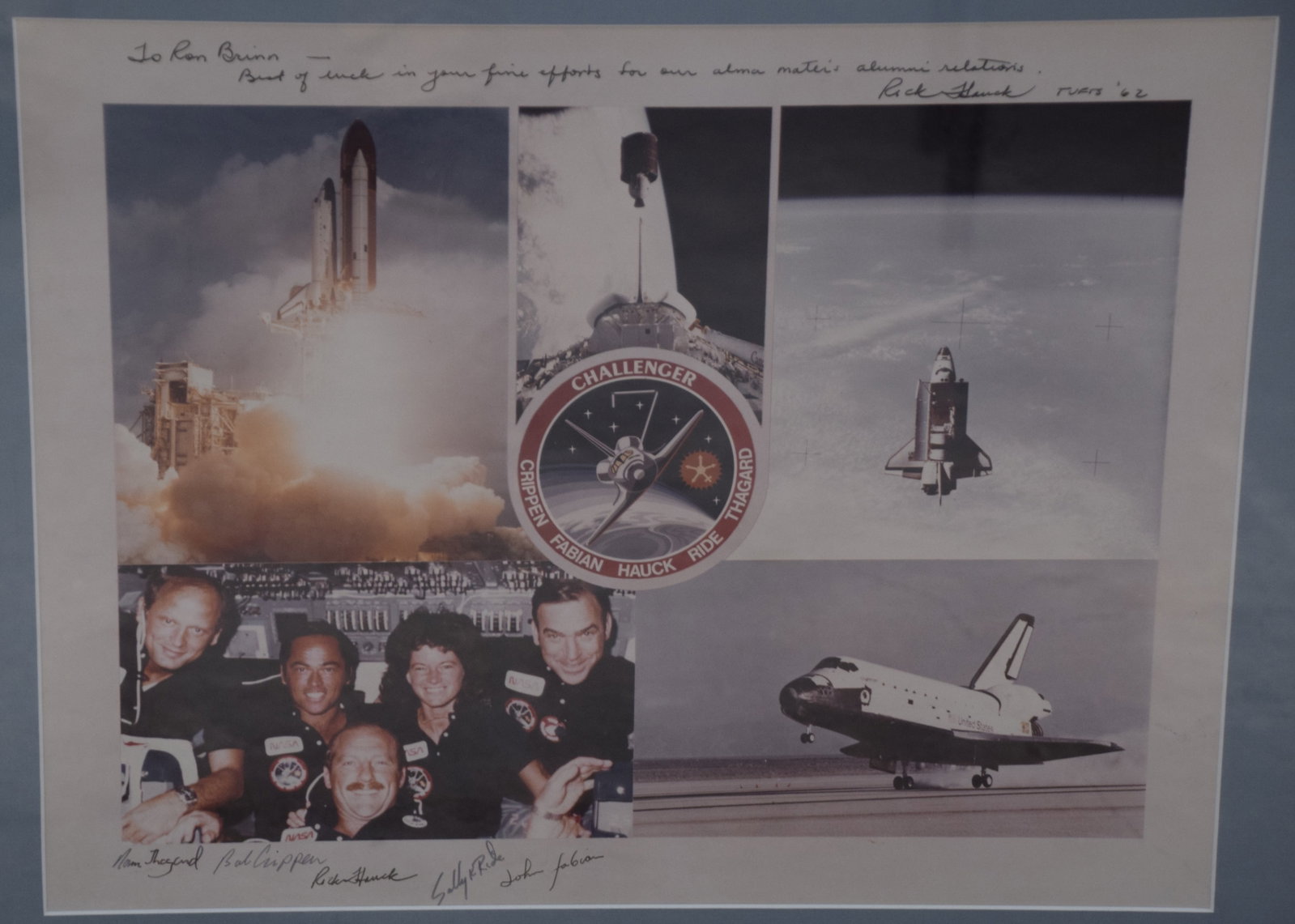 NASA Space Shuttle Challenger STS-7 Signed Presentation Collage - 4