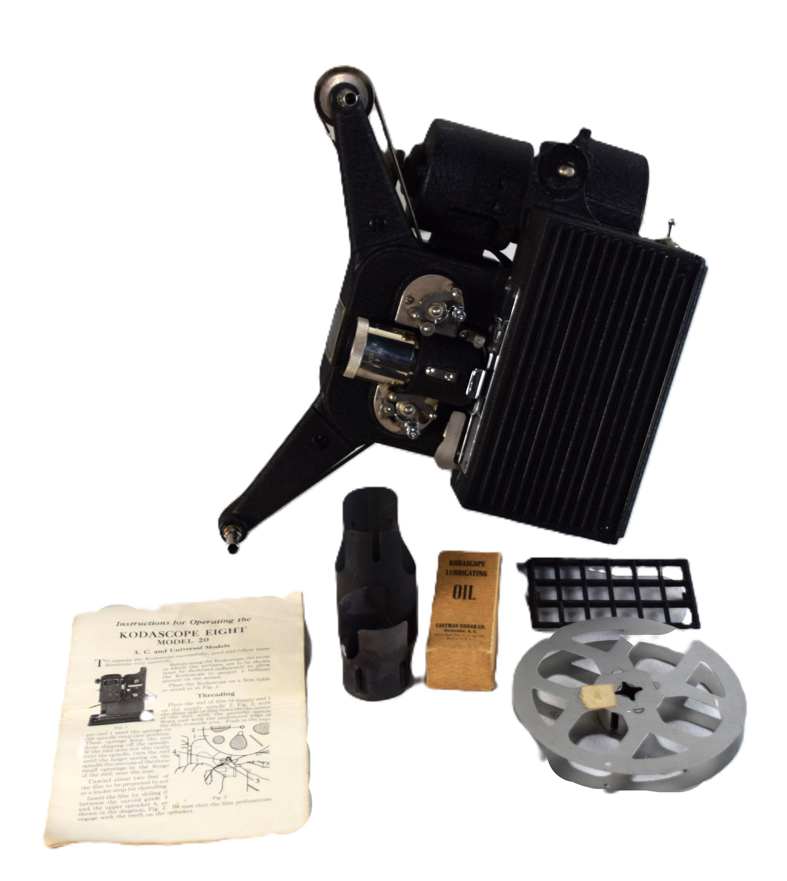 Kodascope Eight Model 20 Projector: The Kodascope Eight Model 20 is a vintage 8mm film projector manufactured by the Eastman Kodak Company between 1932 and 1941. It is historically notable for being one of the very first consumer-grade