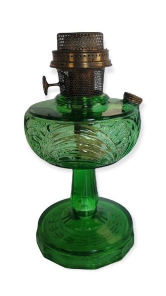 ALADDIN WASHINGTON DRAPE MODEL B GREEN OIL LAMP (1 of 5)